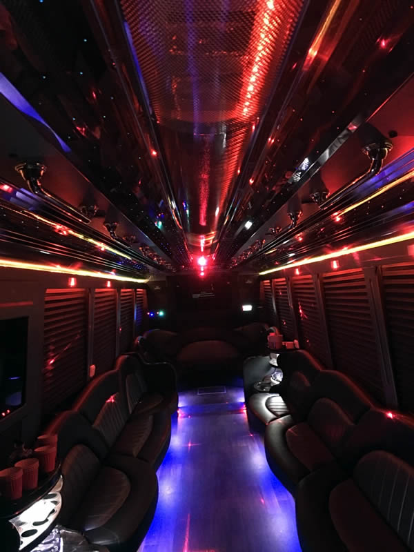 30 Passenger Party Bus inside